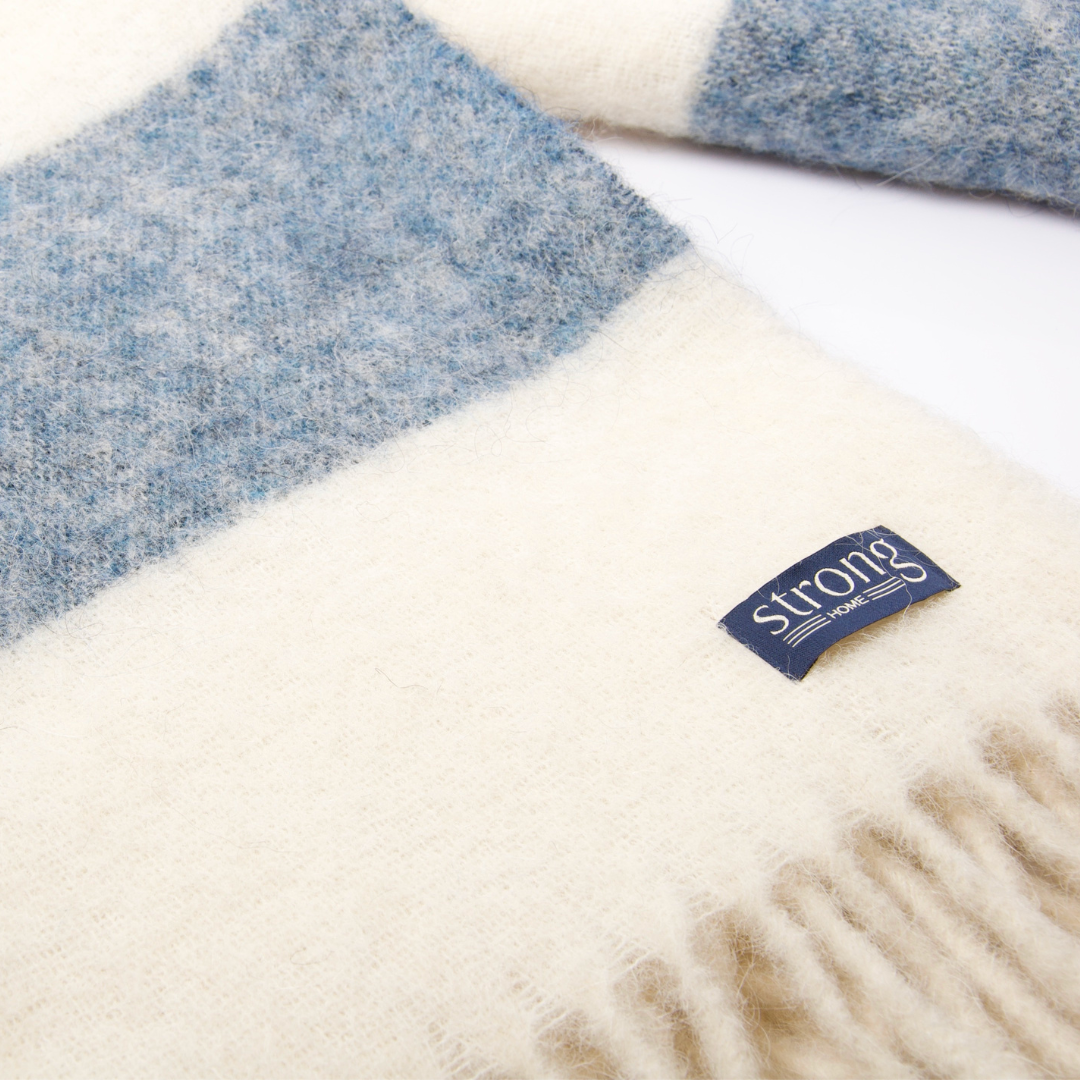 Chunky Barstripe Throw Sheet - Indigo Melange - 2