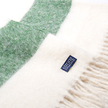 Chunky Barstripe Throw Sheet - Green Melange - 2