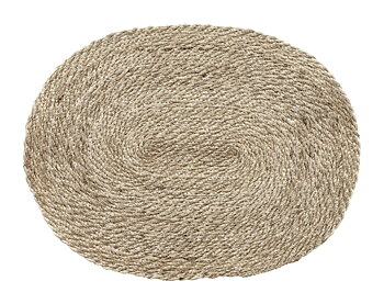 Table mat twist Elin nature/grey oval
