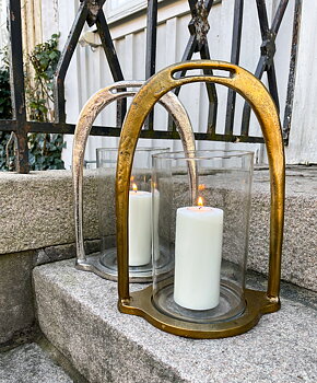 THG Large Candle Lantern Stirrup Silver