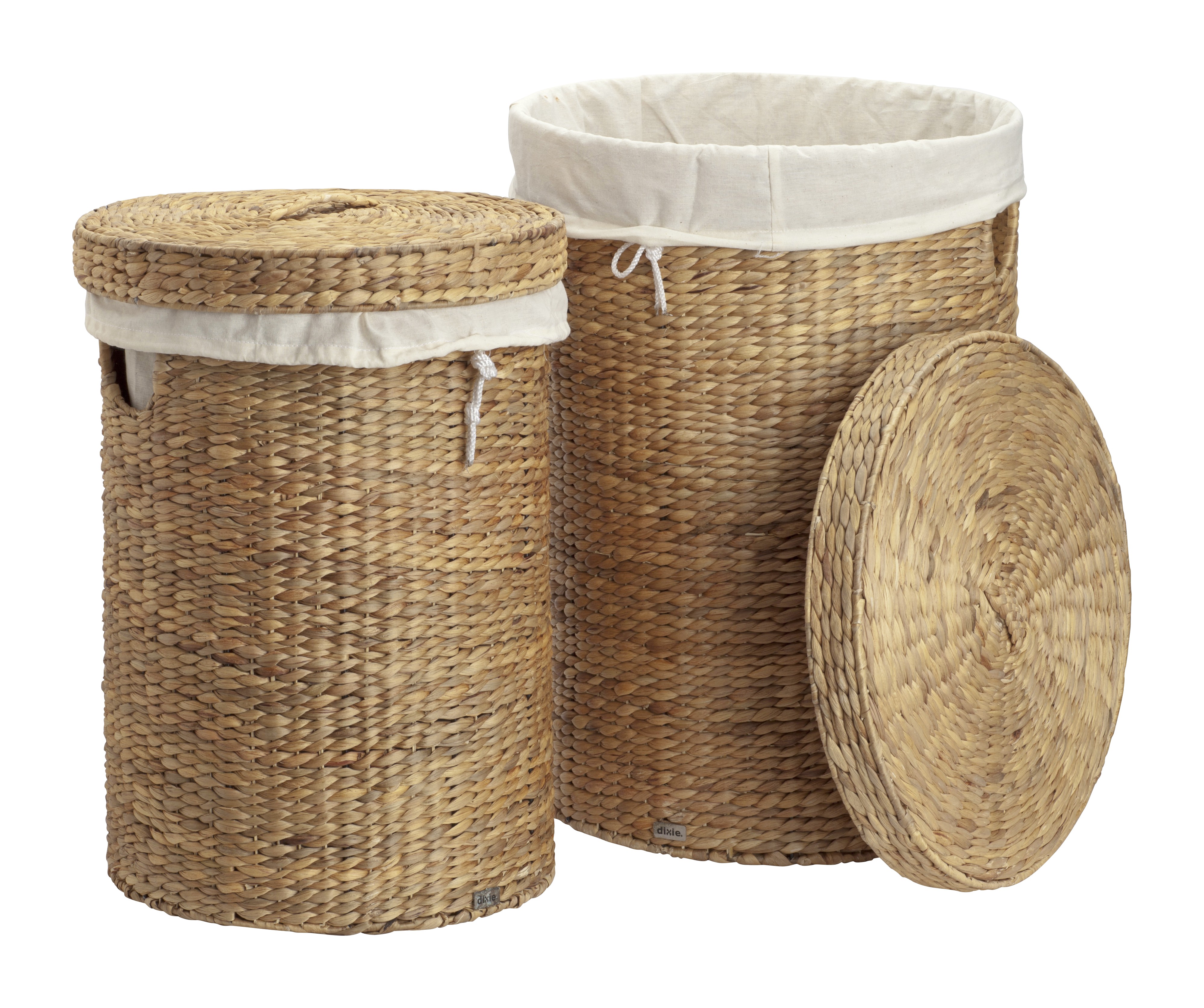 Laundry basket round Lily natural S/2