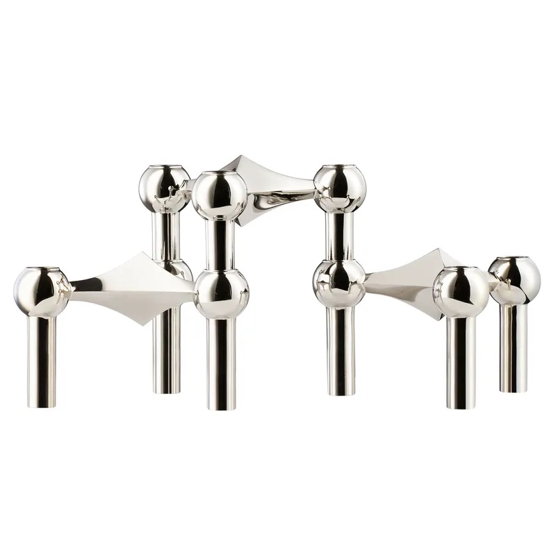 Modulljusstake STOFF NAGEL krom 3-set
