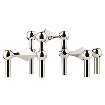 Modulljusstake STOFF NAGEL krom 3-set
