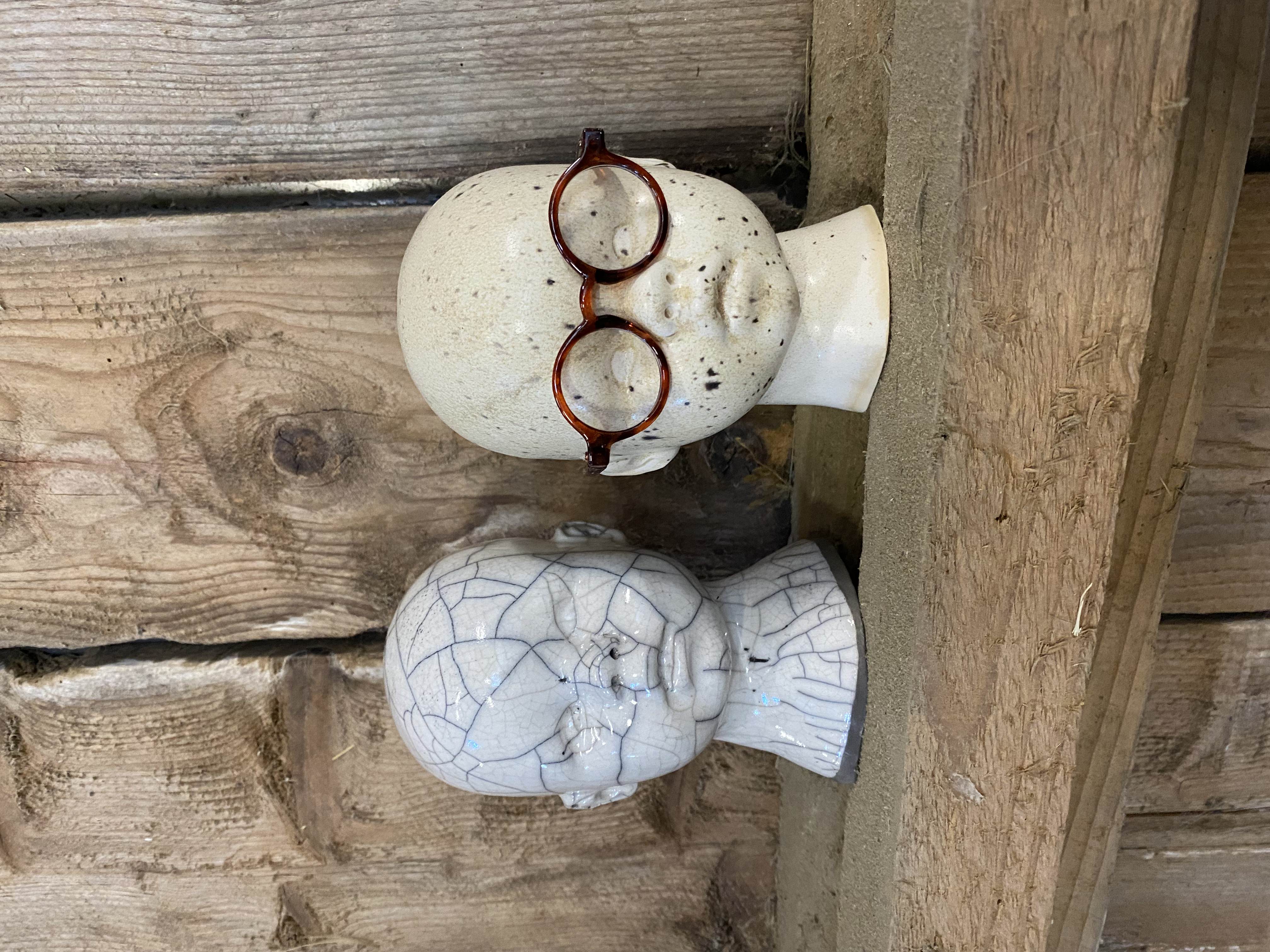 Skulptur Rakudoll Krackelerad vit - 4