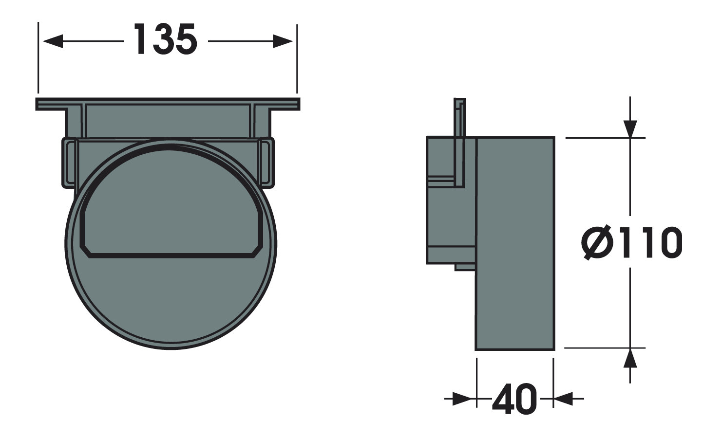 Horisontellt utlopp Markränna A-15/B-125