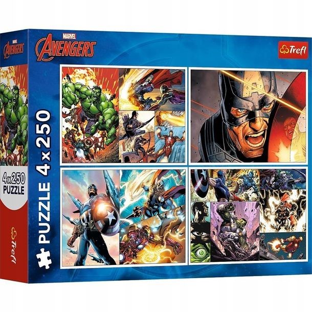 Avengers Marvel Pussel 4x250 Heroic Days