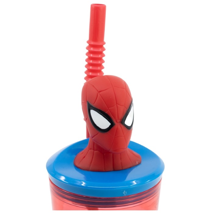 Spiderman Marvel Mugg med Sugrör 3D - 4