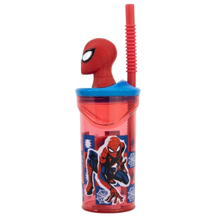 Spiderman Marvel Mugg med Sugrör 3D - 2