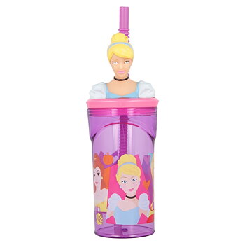 Princess Disney Mugg med Sugrör 3D