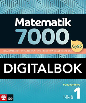 Matematik 7000 fördjupning nivå 1 Digitalbok