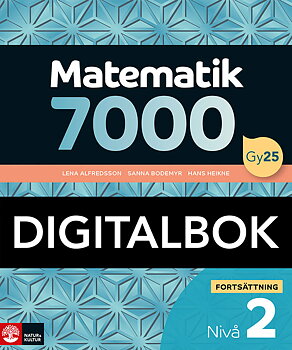 Matematik 7000 fortsättning nivå 2 Digitalbok