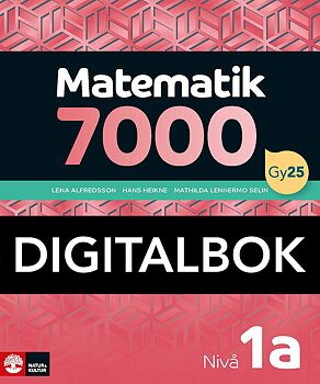 Matematik 7000 nivå 1a Röd Digitalbok