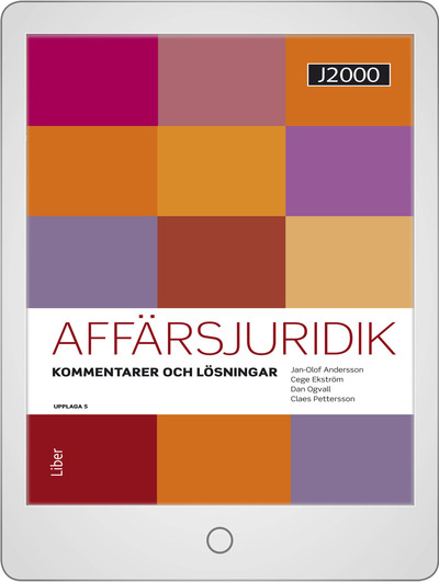 J2000 Affärsjuridik Kommentarer och lösningar Onlinebok