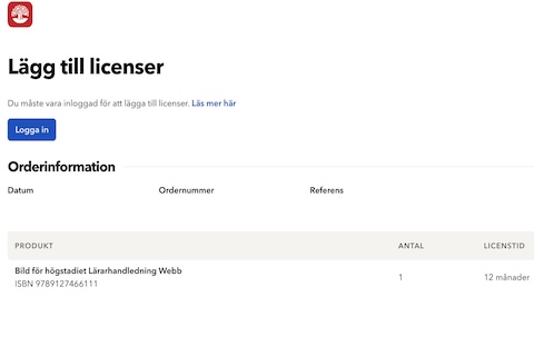 Guide för att få tillgång till digitala läromedel från Natur & Kultur