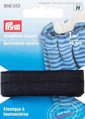 Knapphålsresår 18 mm svart Prym