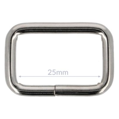 Rektangelring 2-pack metall 25 mm silver