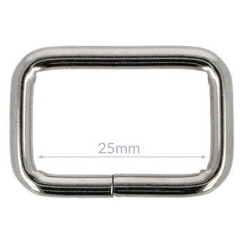 Rektangelring 2-pack metall 25 mm silver