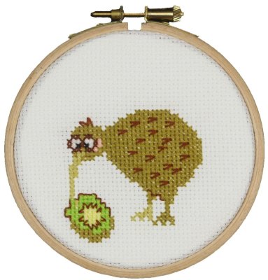 Pako Tavla rund 10 cm Funny Kiwi bird Aida 5,5