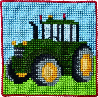 Barnbroderi 25x25 traktor