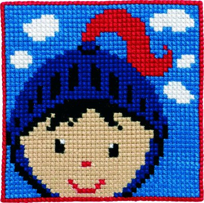 Barnbroderi 25x25 riddare