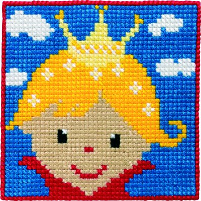 Barnbroderi 25x25 prinsessa