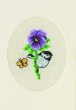 Kort fågel och blomma Permin 17-9103 Aida 6,4