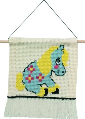 My first kit 16 x 18 - ljusblå häst