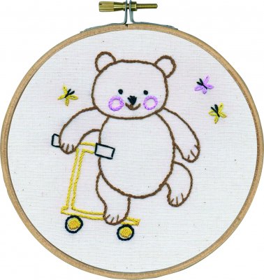 Ritat broderi utan garn "nalle"