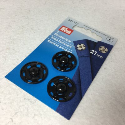 Tryckknappar 21 mm svart Prym