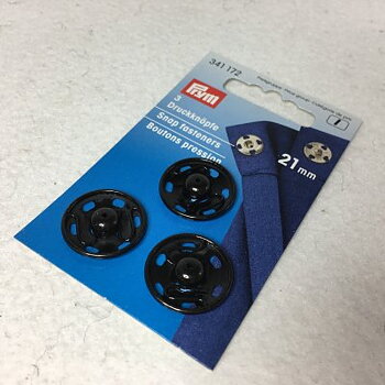 Tryckknappar 21 mm svart Prym