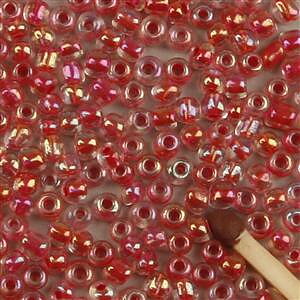 Rocaipärlor 8/0 ca 20g cerise "olja"