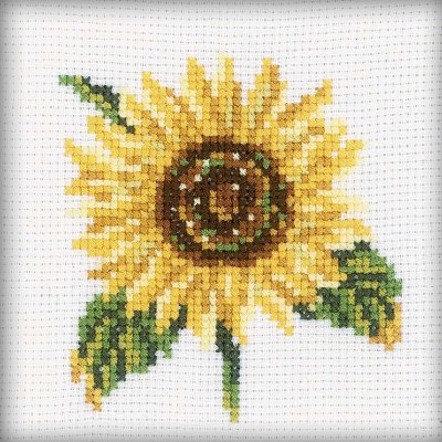 RTO Korsstygnskit 10x10 Sunflower Aida 5,5