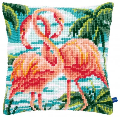 Vervaco korsstygnskudde 40x40 Flamingos