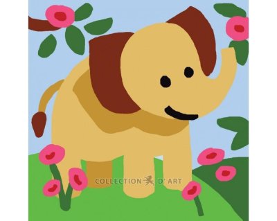 Barnbroderi 10 x 10 - Elefant