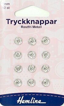 TRYCKKNAPPAR - silver, 7 mm