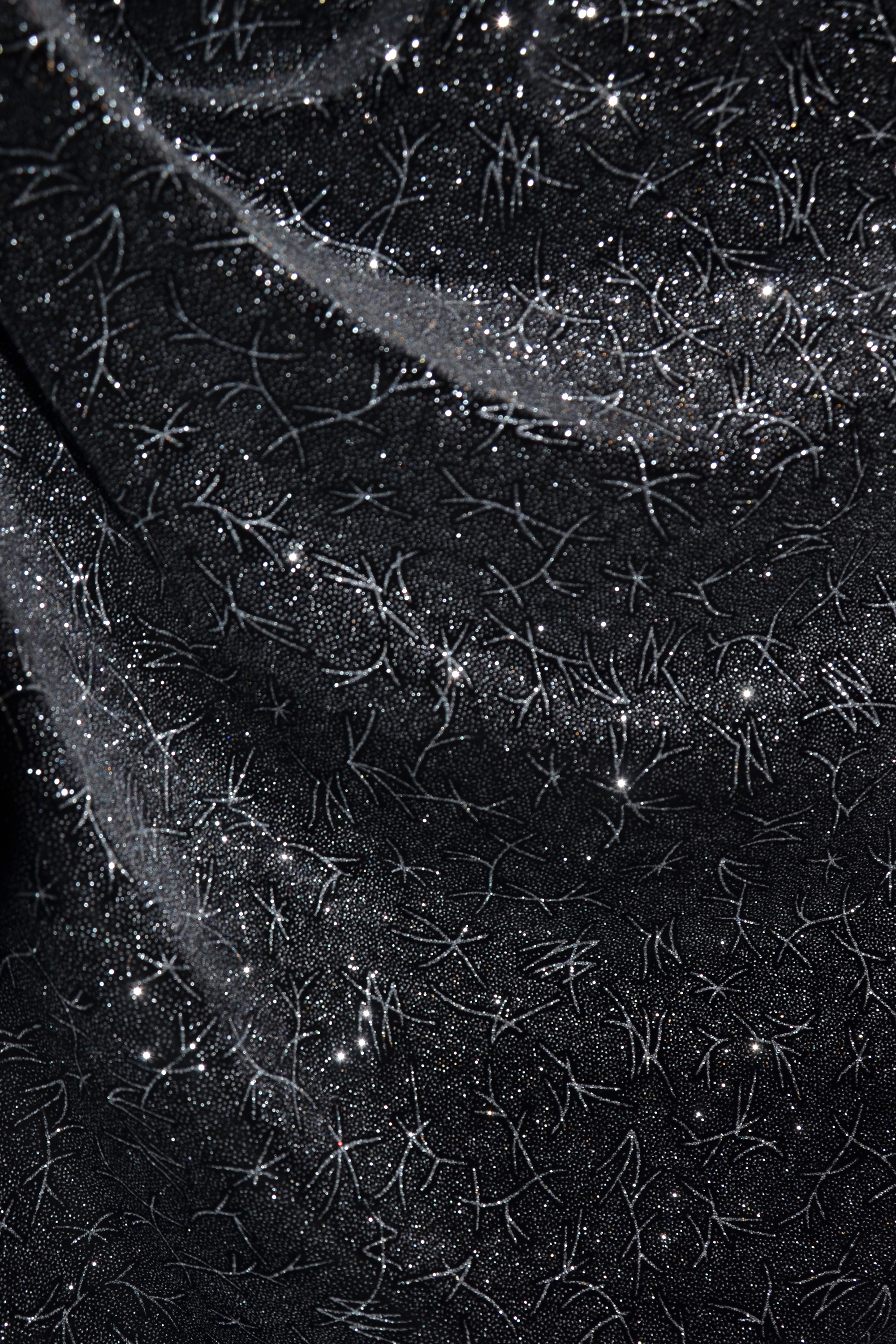GLITTERSAMMET svart/silver / 10-m klipp