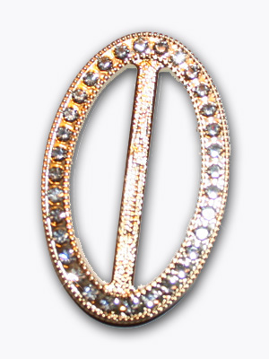 Spänne OVAL guld/crystal