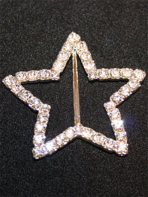 Spänne "STAR" crystal/silver