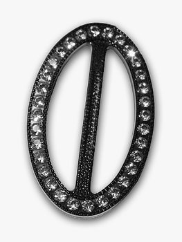 Spänne  OVAL svart/crystal