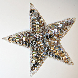 PALJETTSTJÄRNA - silver 9 cm
