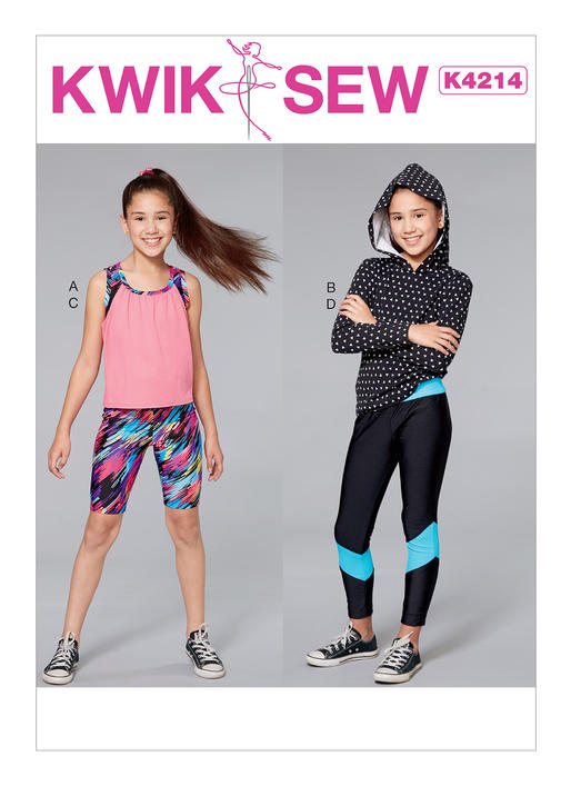 Huvtröja, linne, caprishorts och leggings. 3-10 år