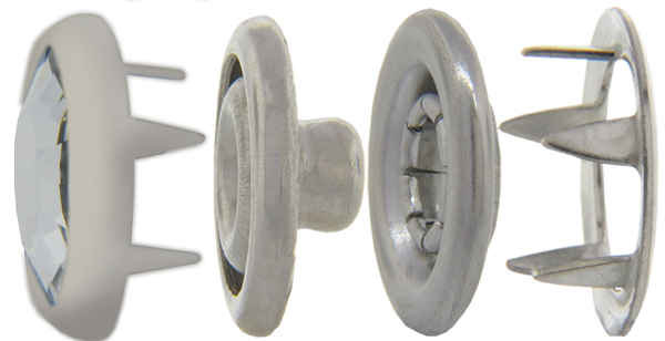TRYCKKNAPP Silver/Crystal - 4
