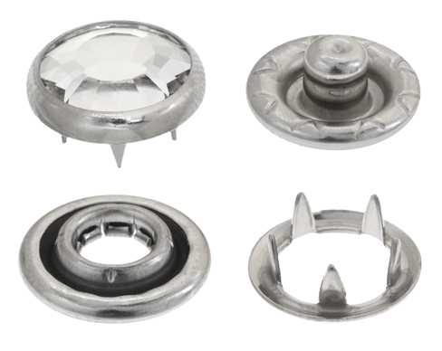 TRYCKKNAPP Silver/Crystal - 2