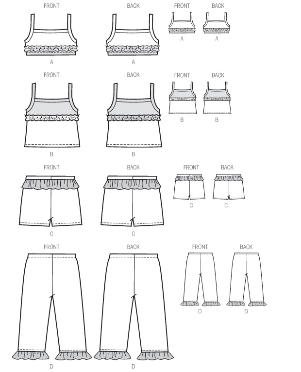 Toppar, shorts och leggings med volanger, 4-14 år - 3