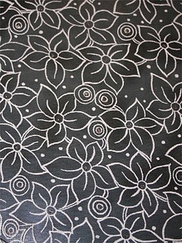 Mesh FLOWERS svart/vit/silver
