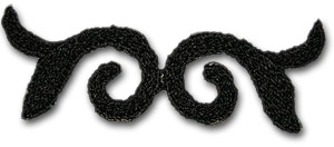 Ornament "spegelvänt" svart