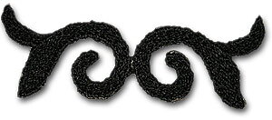 Ornament "spegelvänt" svart