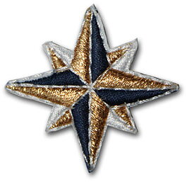 Dubbelstjärna - guld/vit/svart