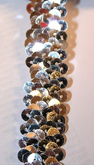 PALJETTBAND - silver 2 cm
