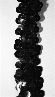 PALJETTBAND - svart 2 cm